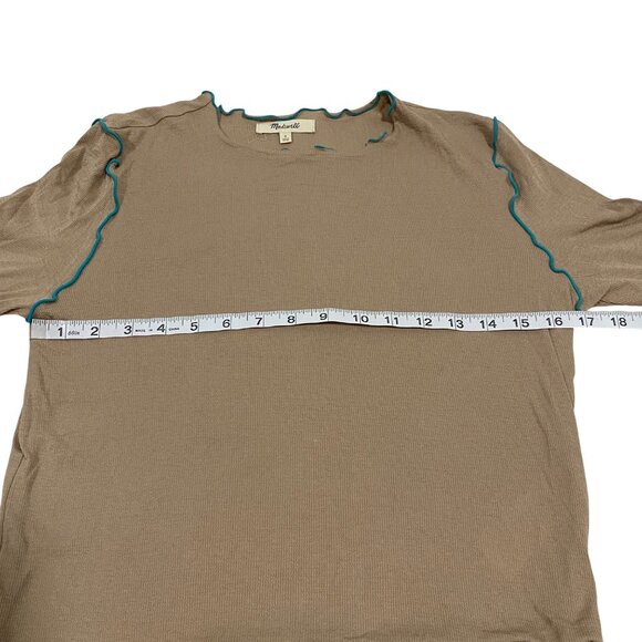 Madewell Women's Contrast Stitched Crewneck Crop Top Size S‎ - Picture 7 of 8
